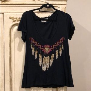 Wildfox Black Feather T-Shirt